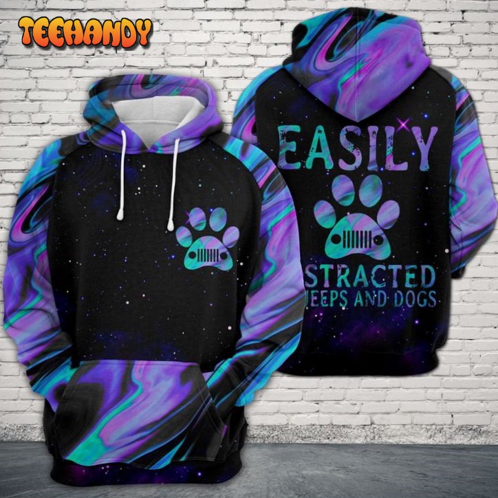 Dogs Jeeps Purple Color 3D Printed HoodieZipper Hoodie