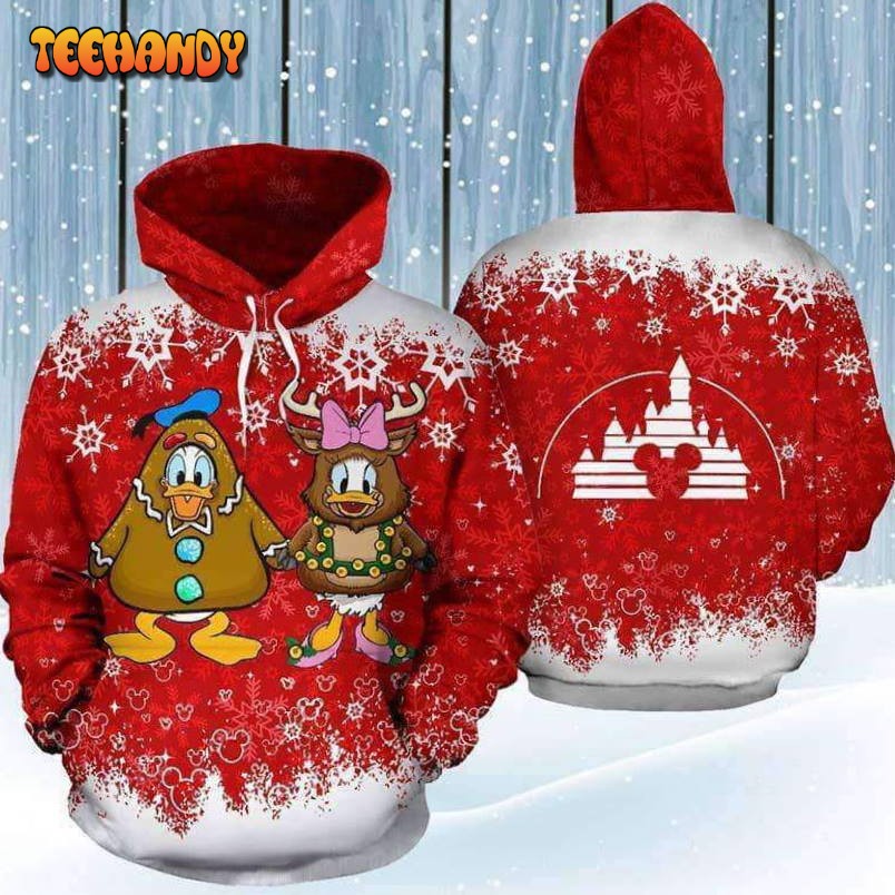 Donald And Daisy Cute Christmas Costume 3D Printed HoodieZipper Hoodie