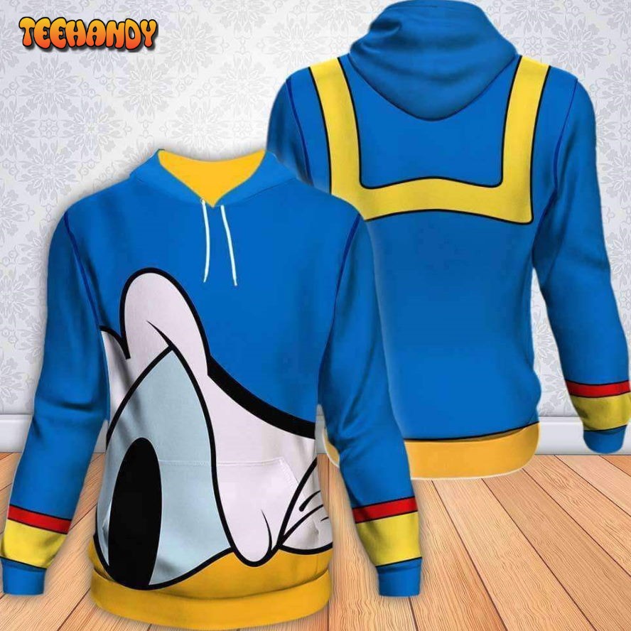 Donald Duck Cute Art 3D Printed HoodieZipper Hoodie