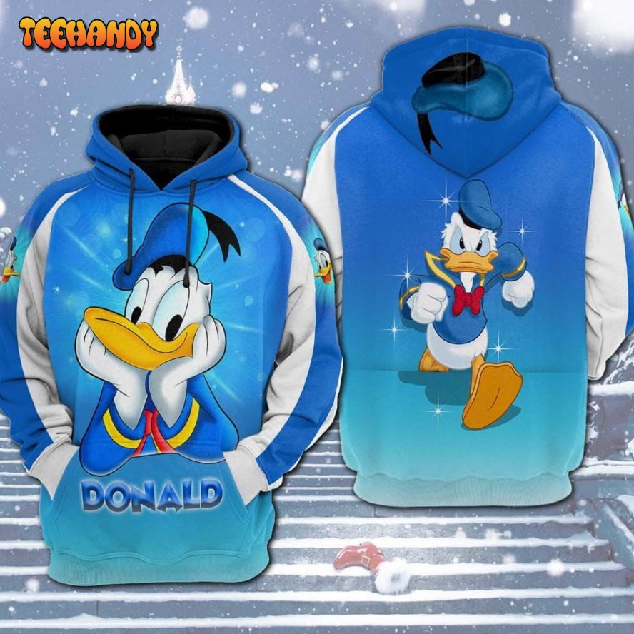 Donald Duck Cute Happy Art 3D Printed HoodieZipper Hoodie