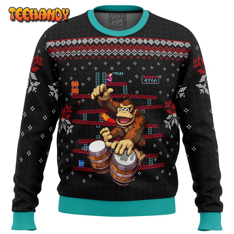 Donkey Kong Drums Ugly Christmas Sweater