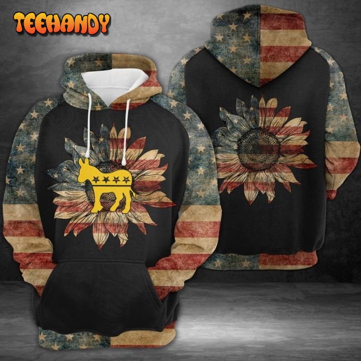 Donkey Side American Flag 3D Printed HoodieZipper Hoodie