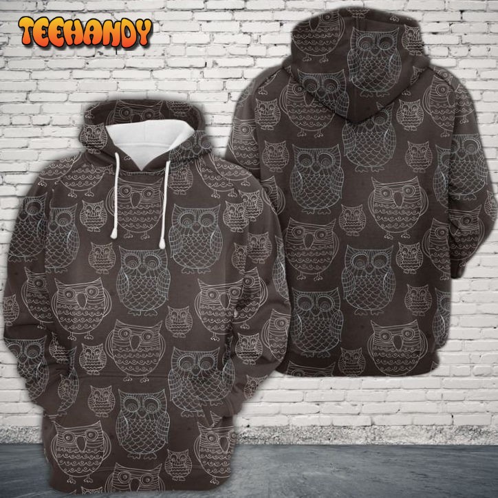 Doodle Owls 3D Printed HoodieZipper Hoodie