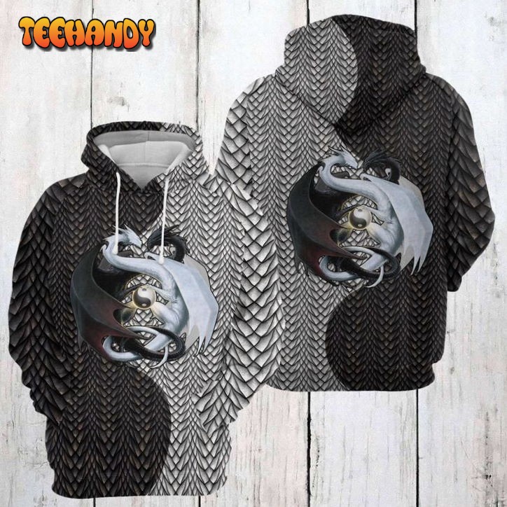 Dragon Black And White 3D Printed HoodieZipper Hoodie