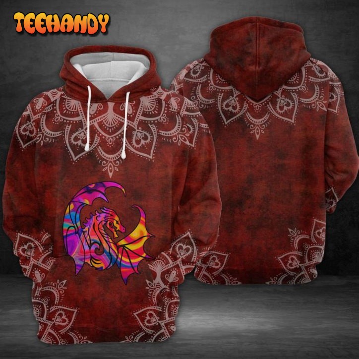 Dragon Red Mandala 3D Printed HoodieZipper Hoodie