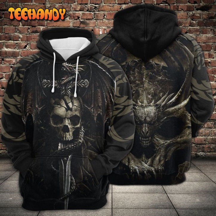 Dragon Skull 3D Printed HoodieZipper Hoodie