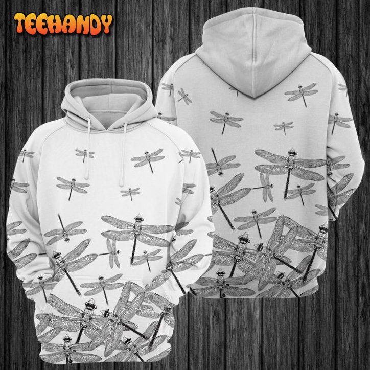 Dragonfly Black And White 3D Printed HoodieZipper Hoodie