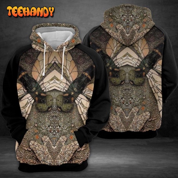 Dragonfly Mosaic 3D Printed HoodieZipper Hoodie