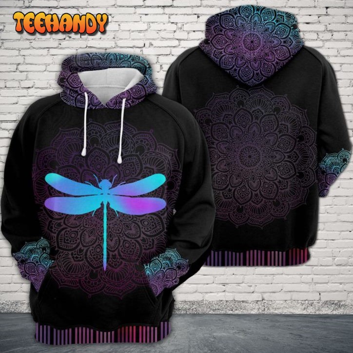 Dragonfly Zen Pattern 3D Printed HoodieZipper Hoodie