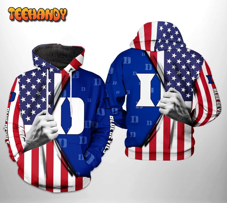 Duke Blue Devils NCAA US FLag 3D Printed HoodieZipper Hoodie