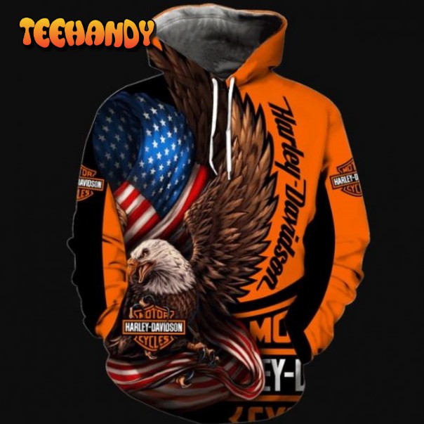 Eagle Harley Davidson 3D Printed HoodieZipper Hoodie