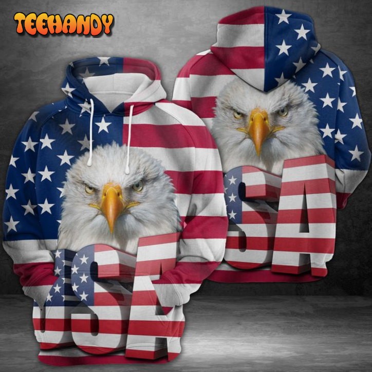 Eagle Usa Flag 3D Printed HoodieZipper Hoodie