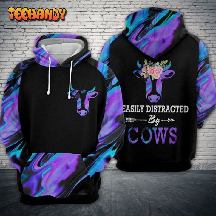 Easily Distracted By Cows 3D Printed HoodieZipper Hoodie