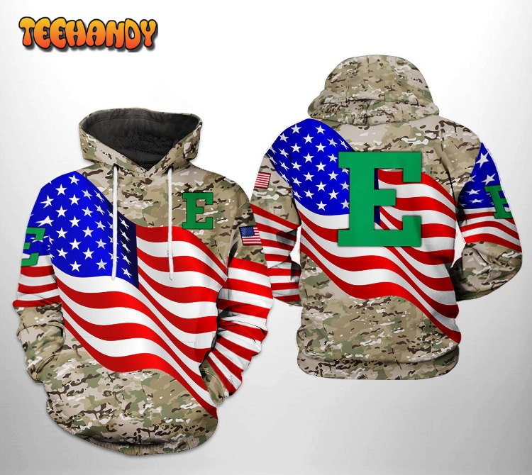 Eastern Michigan Eagles NCAA US Flag Camo Veteran 3D Printed Hoodie