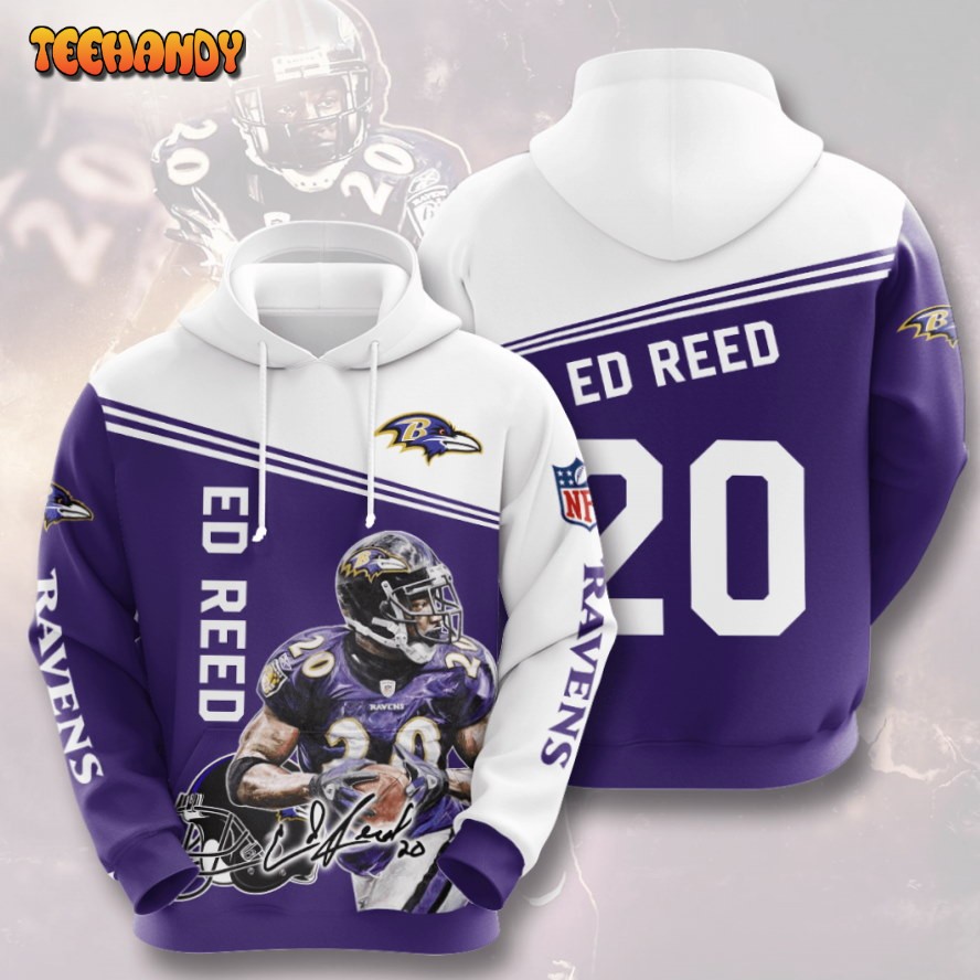 Ed Reed Baltimore Ravens 3D Printed HoodieZipper Hoodie