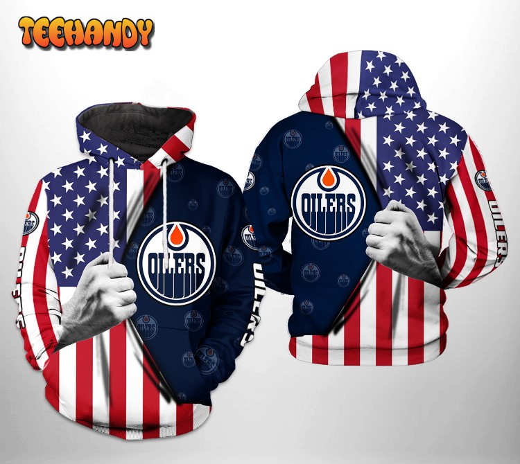 Edmonton Oilers NHL US FLag 3D Printed HoodieZipper Hoodie