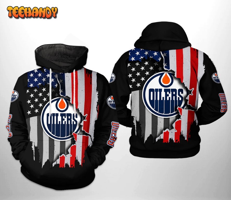 Edmonton Oilers NHL US FLag Team 3D Printed HoodieZipper Hoodie