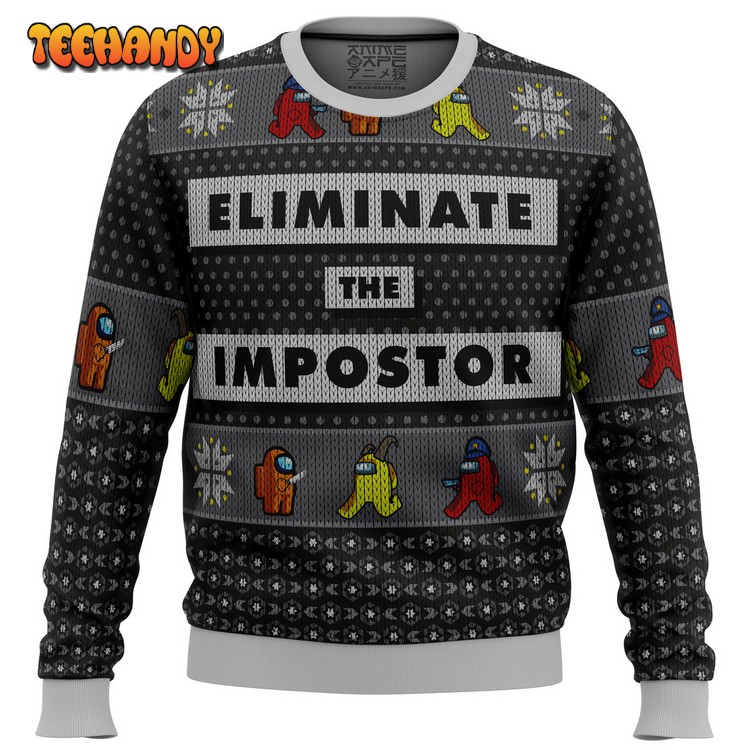 Eliminate the Impostor Among Us Ugly Christmas Sweater