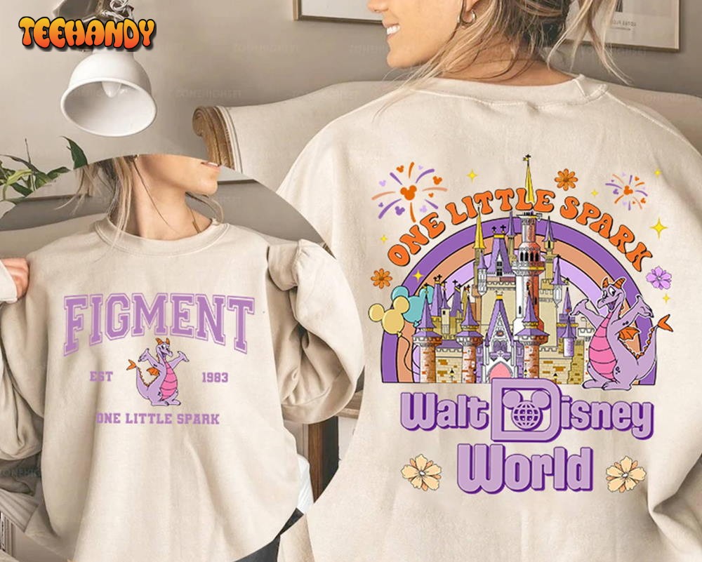 Figment Est 1983 2 Sided Shirt  One Little Spark Purple Dragon Shirt