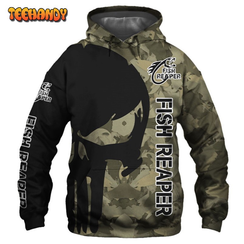 Fishing Camouflage Punisher 3D Printed HoodieZipper Hoodie