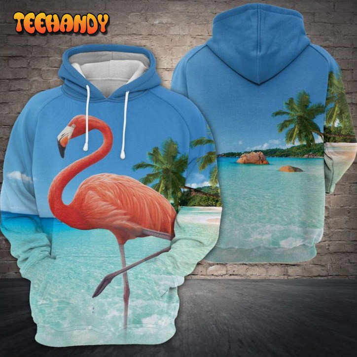 Flamingo At The Beach 3D Printed HoodieZipper Hoodie