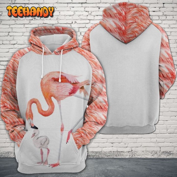 Flamingo Family 3D Printed HoodieZipper Hoodie