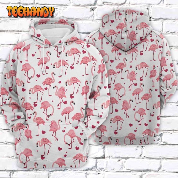 Flamingo Love 3D Printed HoodieZipper Hoodie