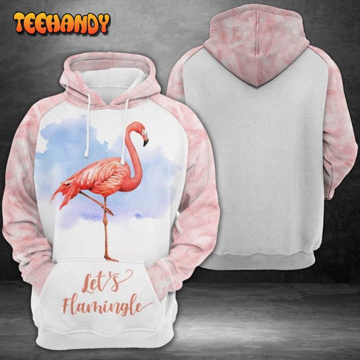 Flamingos In Tropical Bouquet 3D Printed HoodieZipper Hoodie