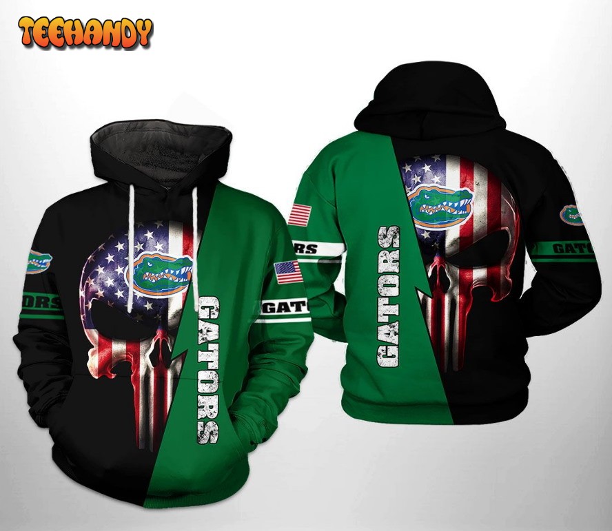 Florida Gators NCAA US Flag Skull 3D Printed HoodieZipper Hoodie