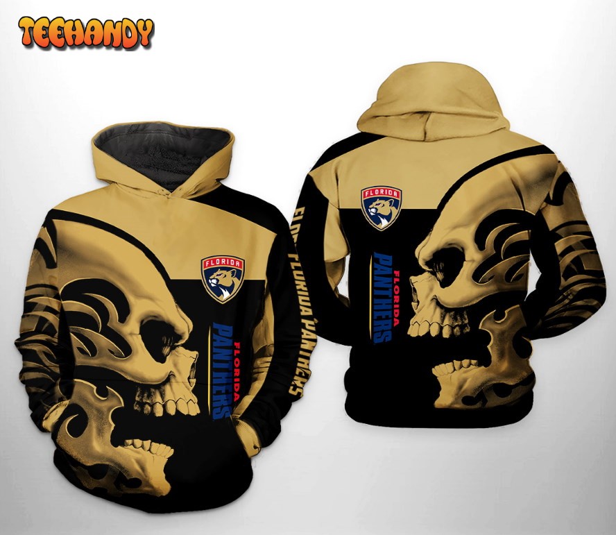 Florida Panthers NHL Skull 3D Printed HoodieZipper Hoodie