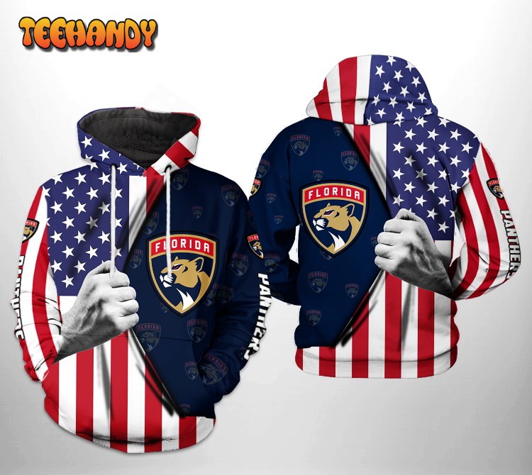 Florida Panthers NHL US FLag 3D Printed HoodieZipper Hoodie