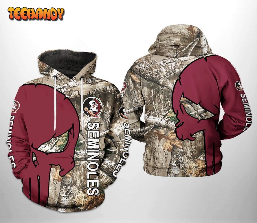 Florida State Seminoles NCAA Camo Veteran Hunting 3D Printed Hoodie