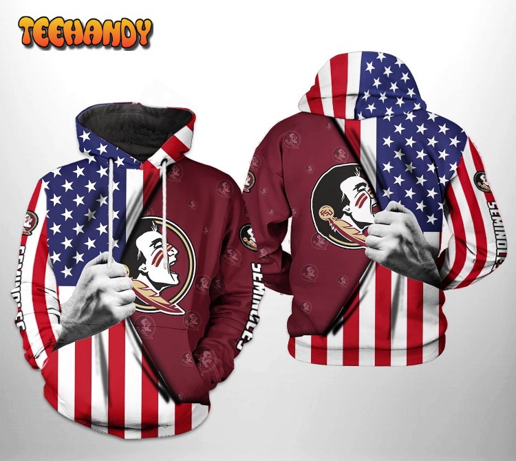 Florida State Seminoles NCAA US FLag 3D Printed HoodieZipper Hoodie