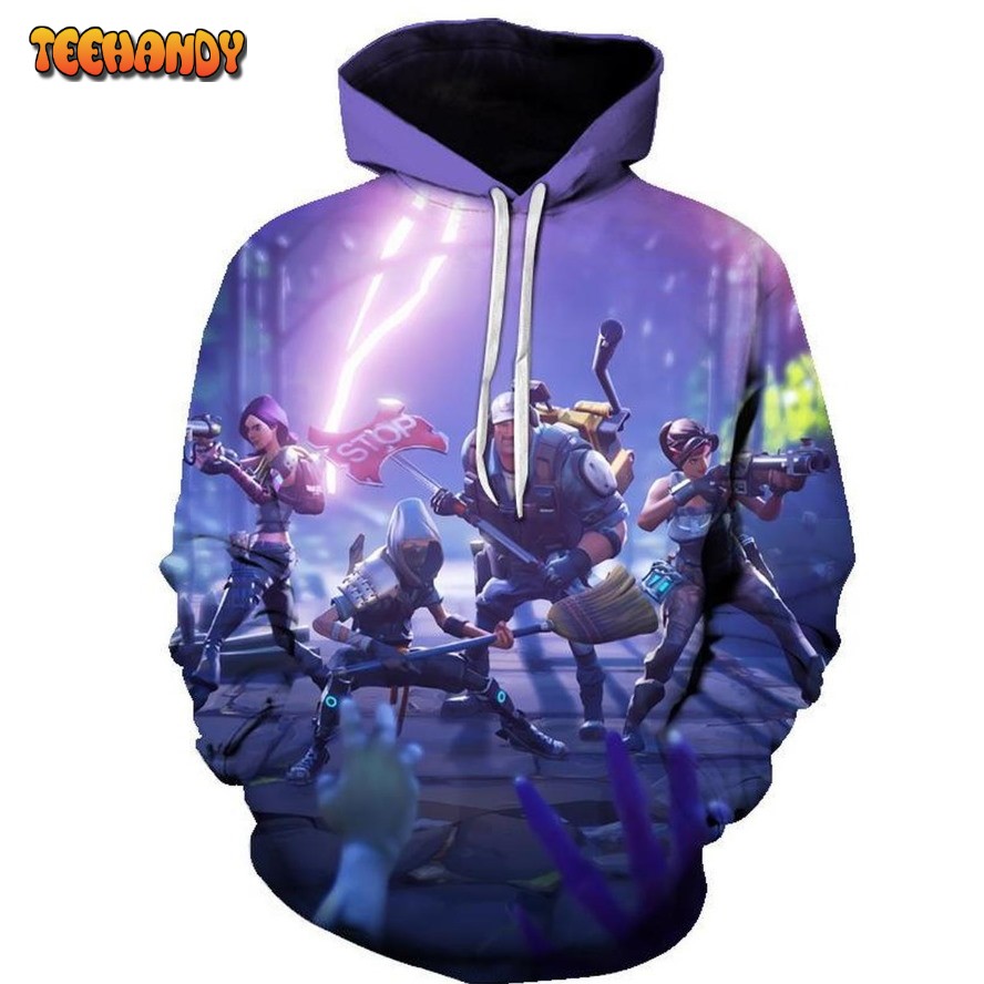 Fortnite Colorful 3D Printed HoodieZipper Hoodie