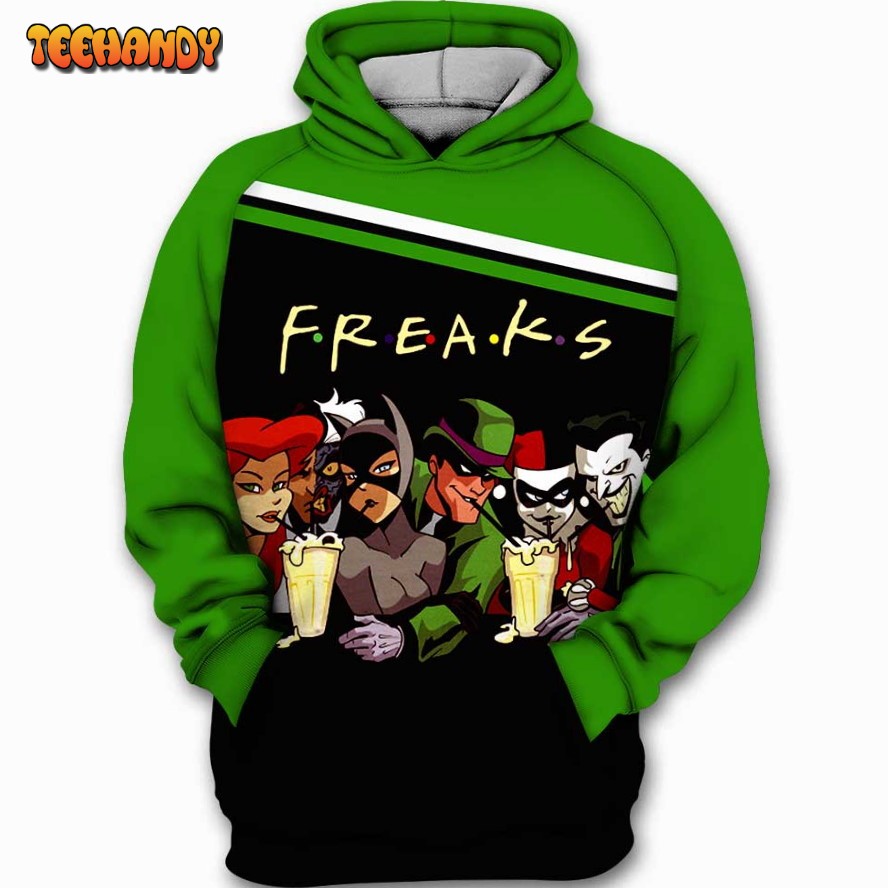 Freaks Friends Joker Harley Quinn Comic 3D Printed HoodieZipper Hoodie