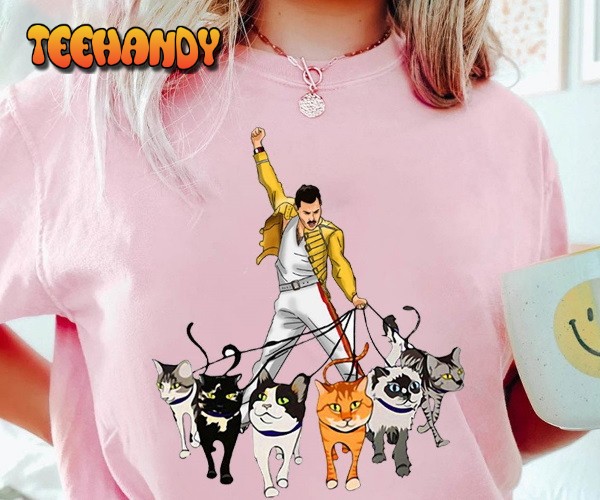 Freddie Mercury With His Cats T-Shirt, Freddie Mercury Bohemian Rhapsody T-Shirt