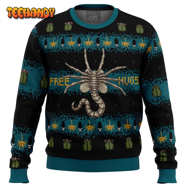 Free Hugs Alien Facehugger Ugly Christmas Sweater