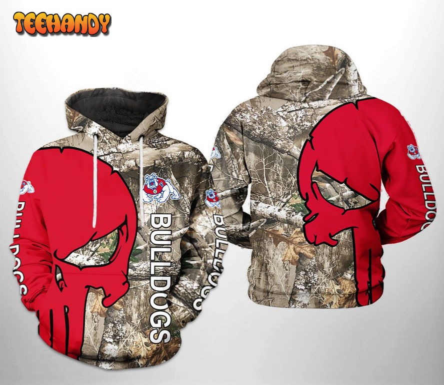 Fresno State Bulldogs NCAA Camo Veteran Hunting 3D Printed Hoodie