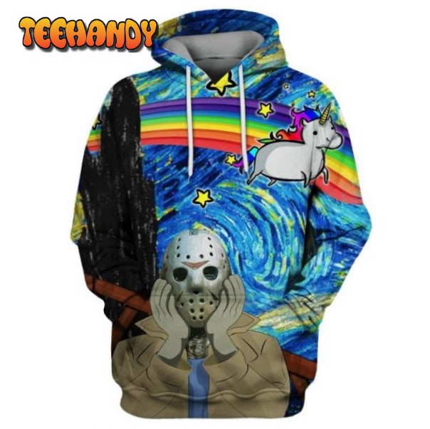 Friday 13th Jason Voorhees Cute Unicorn Rainbow 3D Printed Hoodie