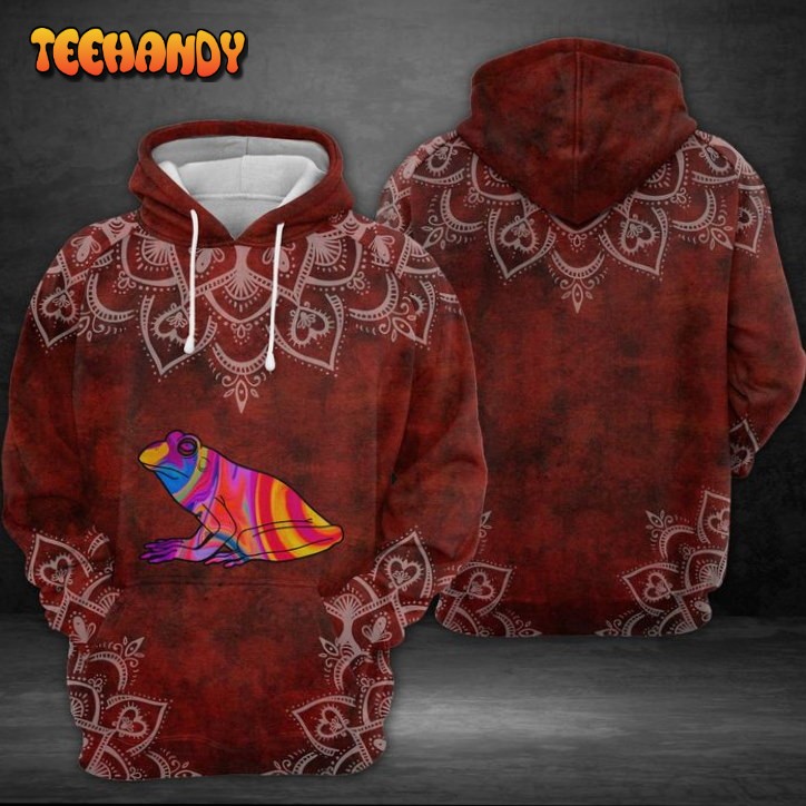 Frog Red Mandala 3D Printed HoodieZipper Hoodie