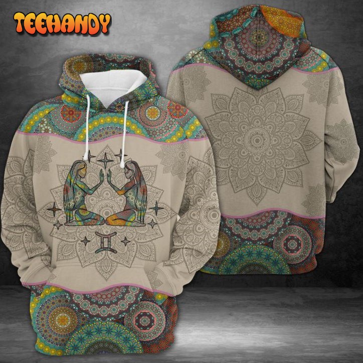 Gemini Horoscope Mandala 3D Printed HoodieZipper Hoodie