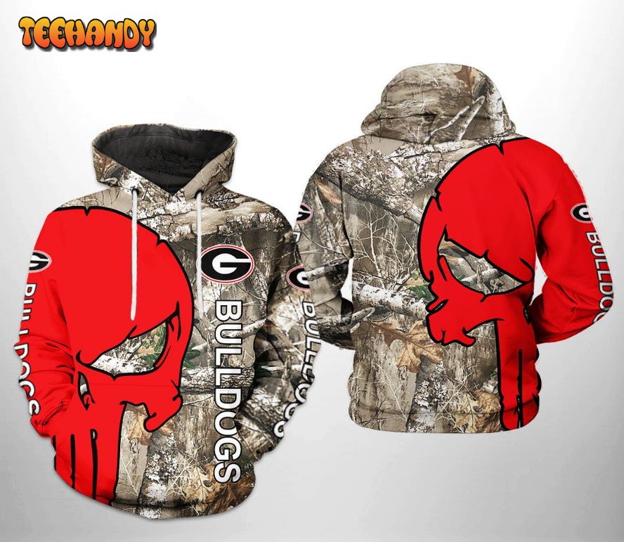 Georgia Bulldogs NCAA Camo Veteran Hunting 3D Printed Hoodie