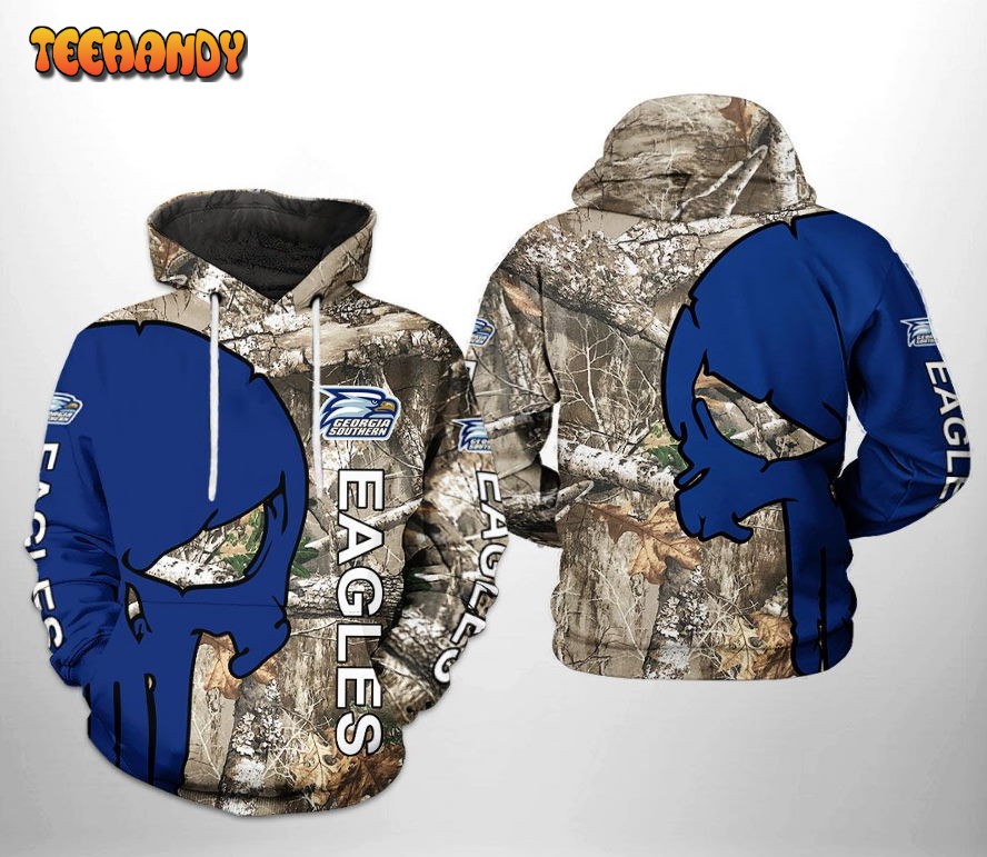 Georgia Southern Eagles NCAA Camo Veteran Hunting 3D Printed Hoodie