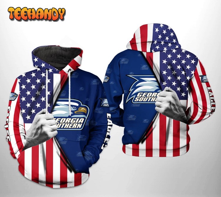 Georgia Southern Eagles NCAA US FLag 3D Printed HoodieZipper Hoodie