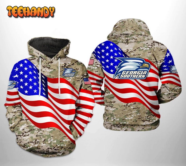 Georgia Southern Eagles NCAA US Flag Camo Veteran 3D Printed Hoodie