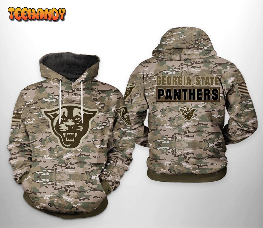 Georgia State Panthers NCAA Camo Veteran 3D Printed Hoodie