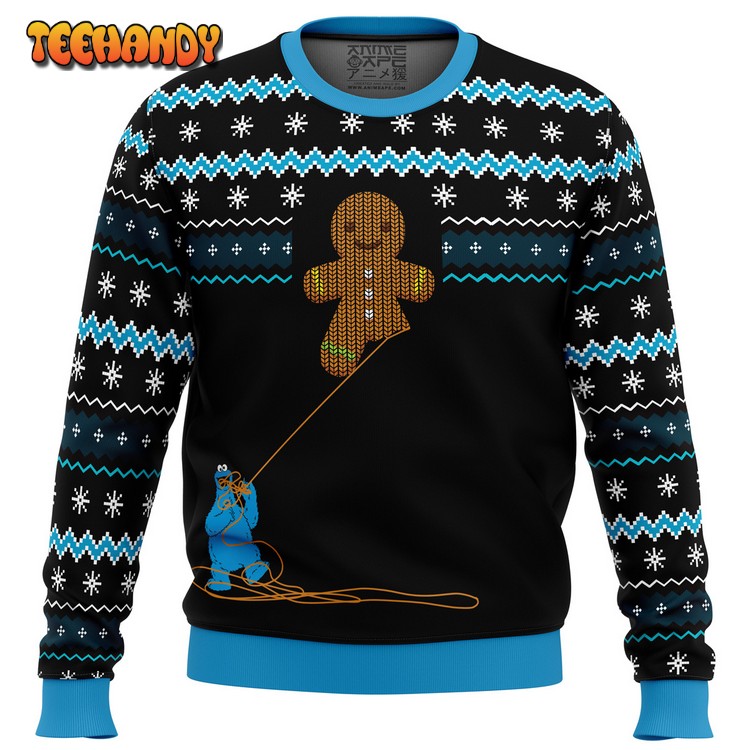 Gingerbread Cookie Monster Ugly Christmas Sweater