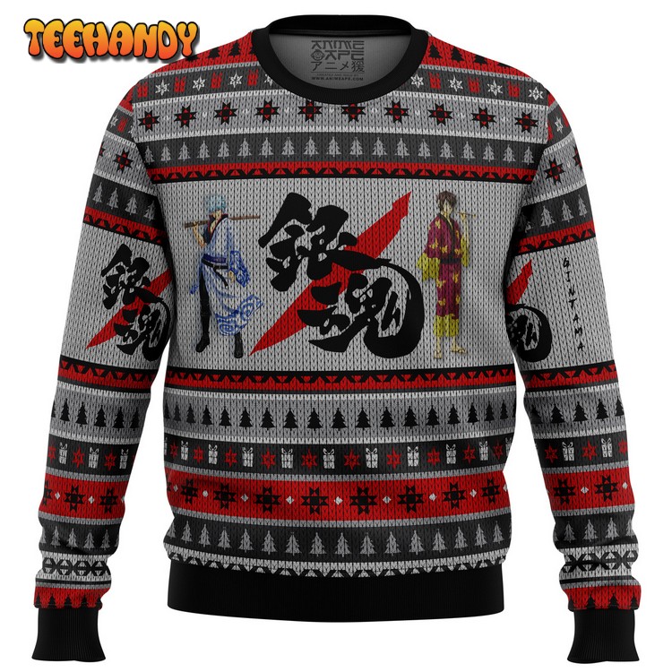 Gintama Shinsuke and Gintoki Ugly Christmas Sweater