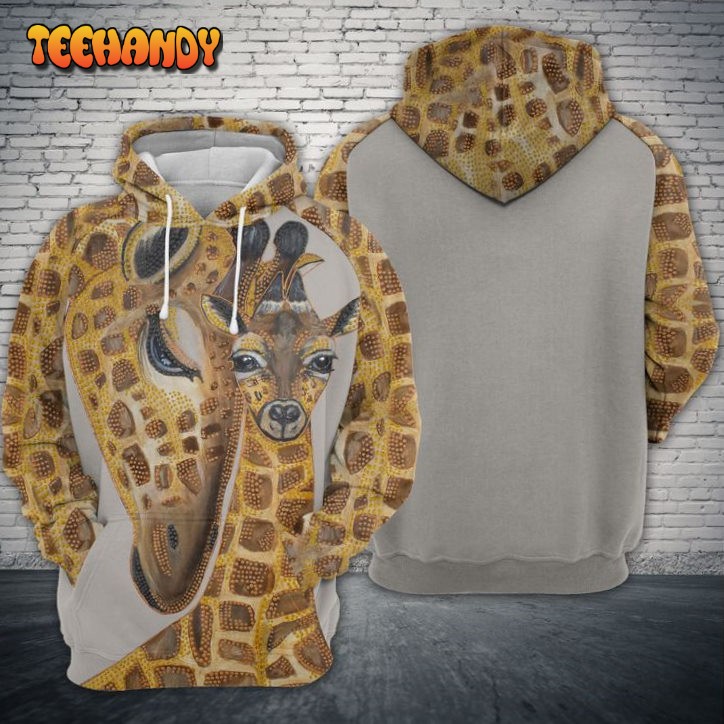 Giraffe Family 3D Printed HoodieZipper Hoodie