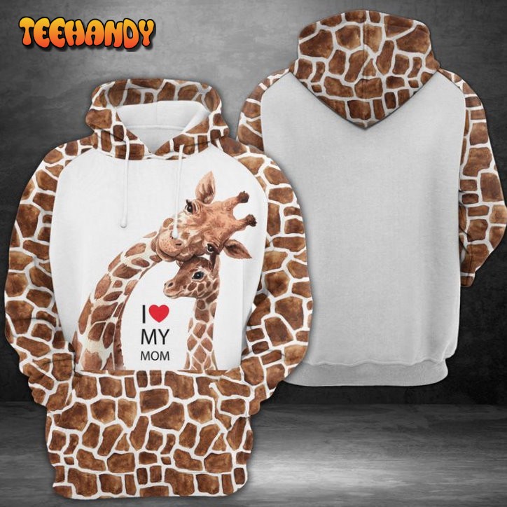 Giraffe Mom And Baby 3D Printed HoodieZipper Hoodie